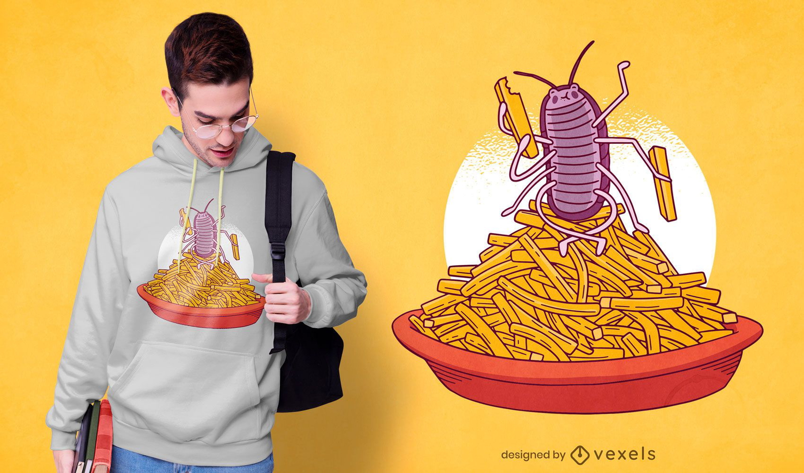 Woodlouse fries t-shirt design