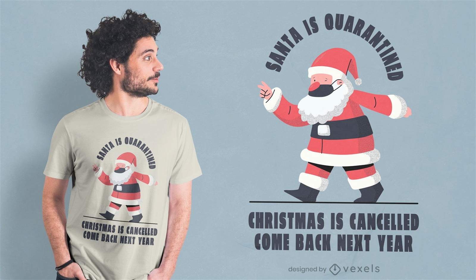 Diseño de camiseta navideño cancelado