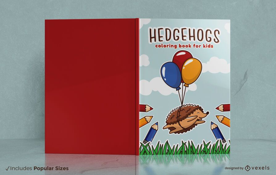 Hedgehogs coloring book cover design Hedgehogs coloring book cover design