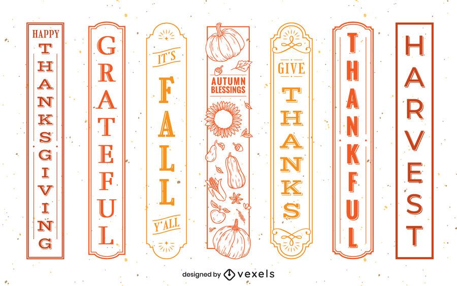 Thanksgiving quote label set Thanksgiving quote label set
