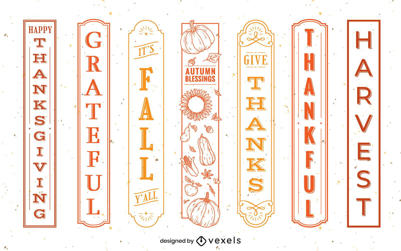 Thanksgiving quote label set