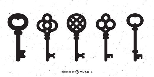 Vintage key black set