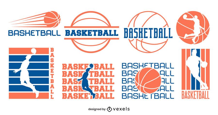 Basketball badge design set Basketball badge design set