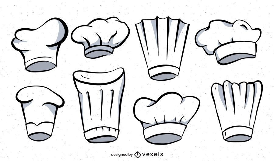 Chef hat illustration set Chef hat illustration set