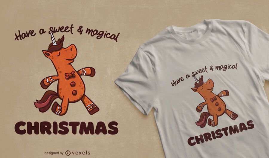 Gingerbread unicorn cookie t-shirt design Gingerbread unicorn cookie t-shirt design