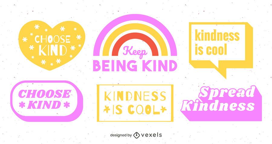 Be kind lettering design set Be kind lettering design set