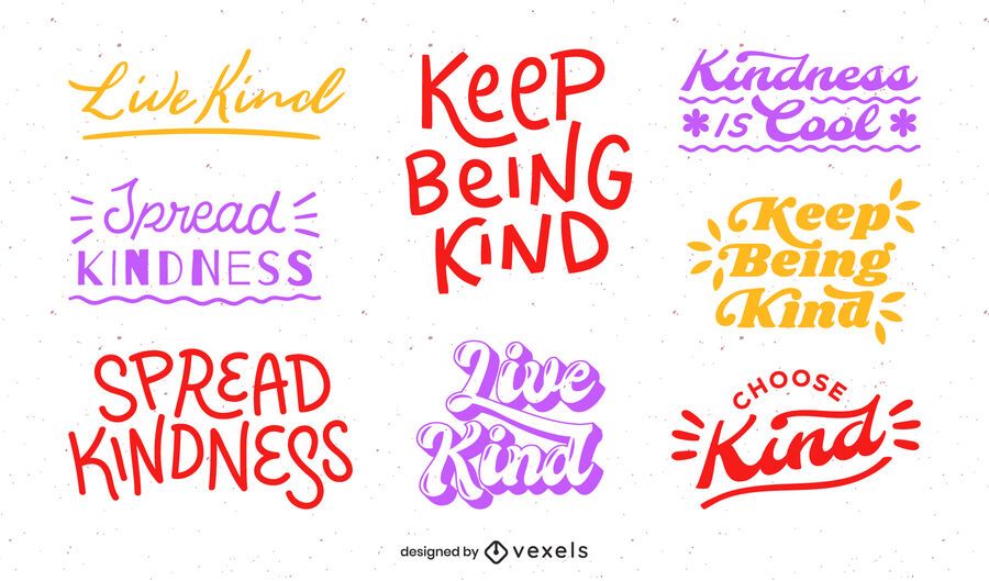 Be kind lettering set Be kind lettering set