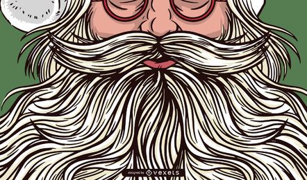 Santa beard illustration design
