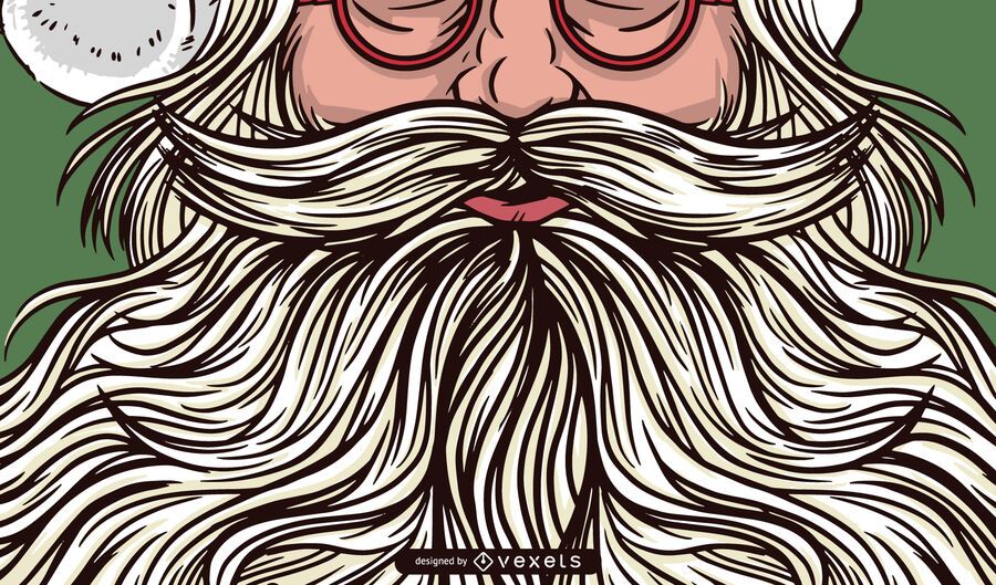 Santa beard illustration design Santa beard illustration design