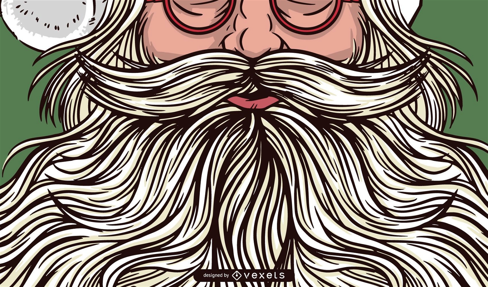 Projeto de ilustração de barba de Papai Noel