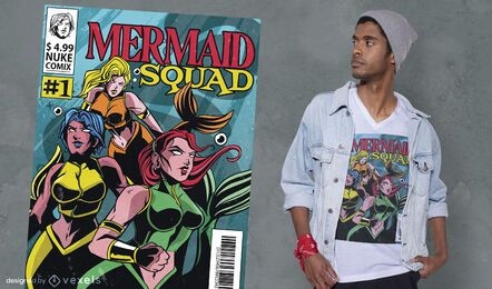 Diseño de camiseta Mermaid Squad