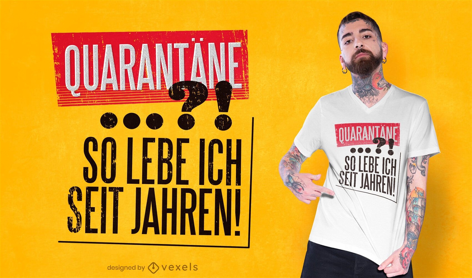 Quarantäne Deutsch Zitat T-Shirt Design