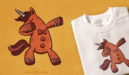 Diseño de camiseta de unicornio de pan de jengibre