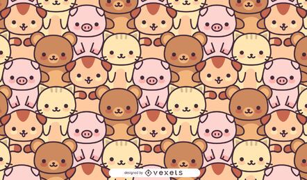Kawaii Tiermusterdesign