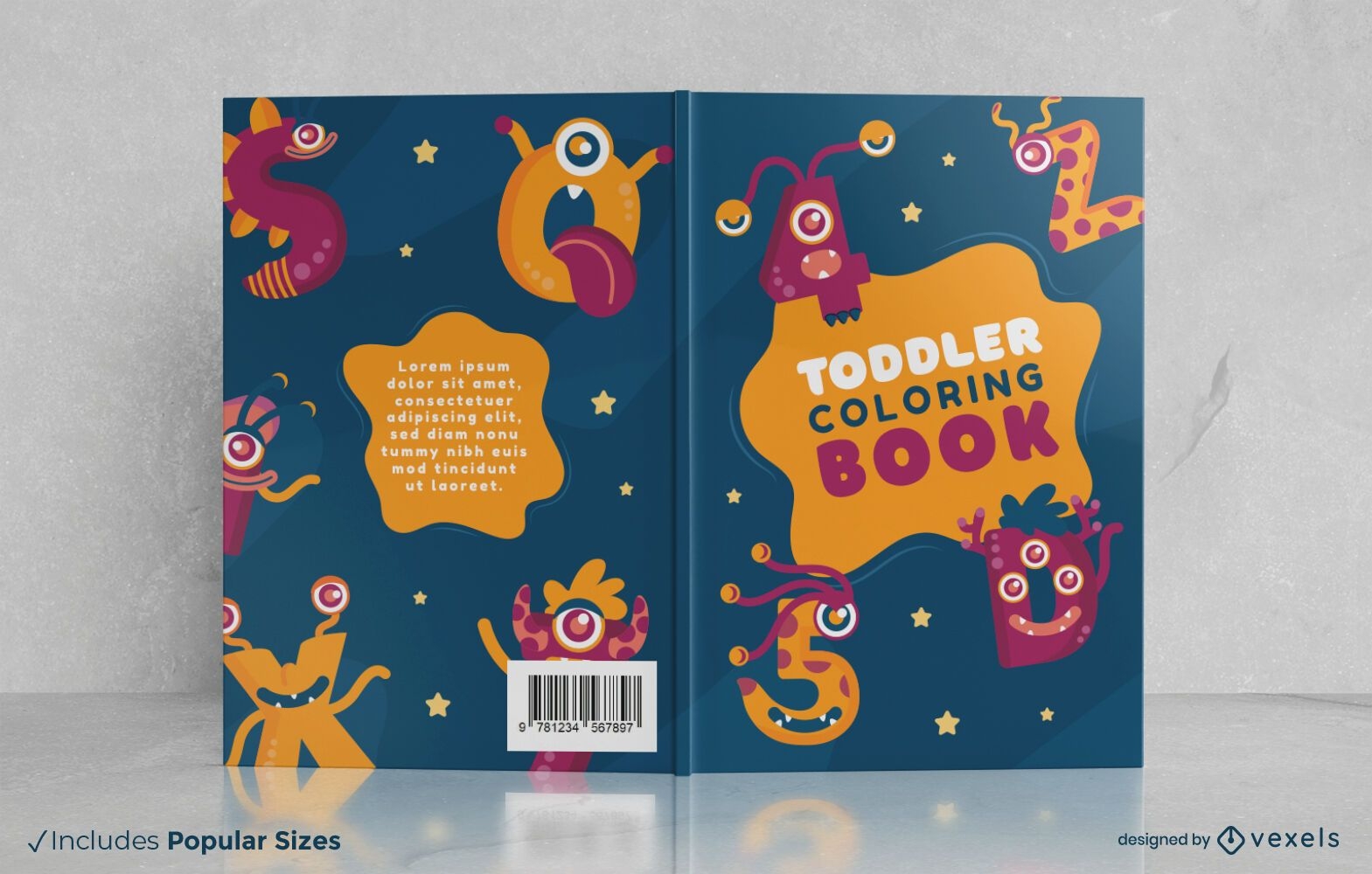 Diseño de portada de libro para colorear de criatura