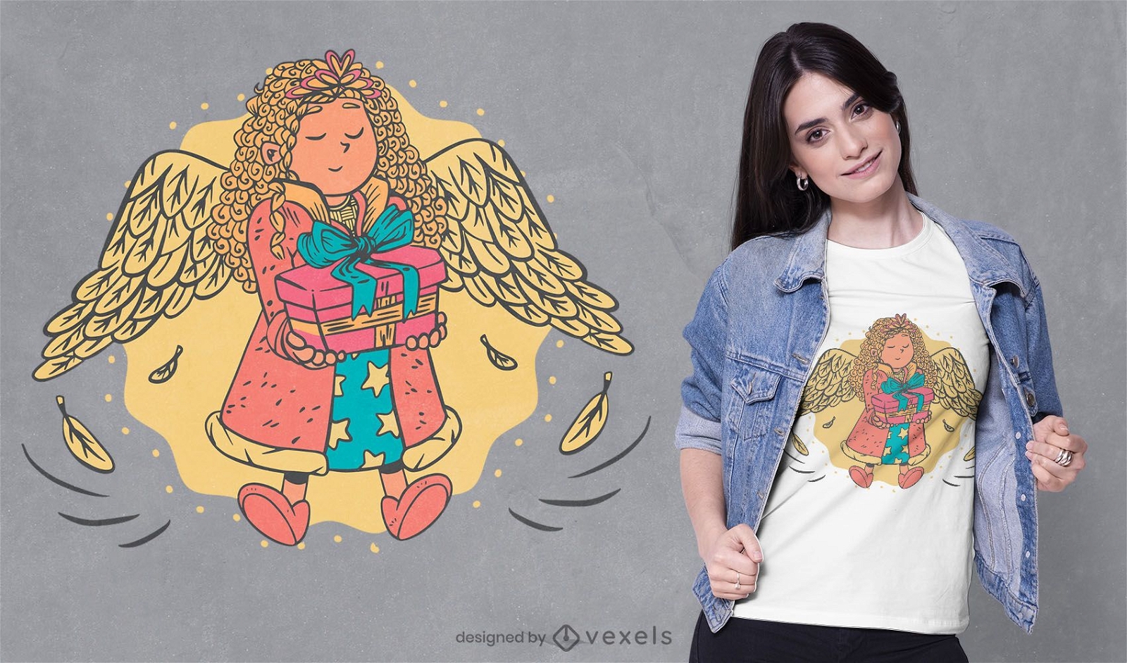 Girl angel t-shirt design