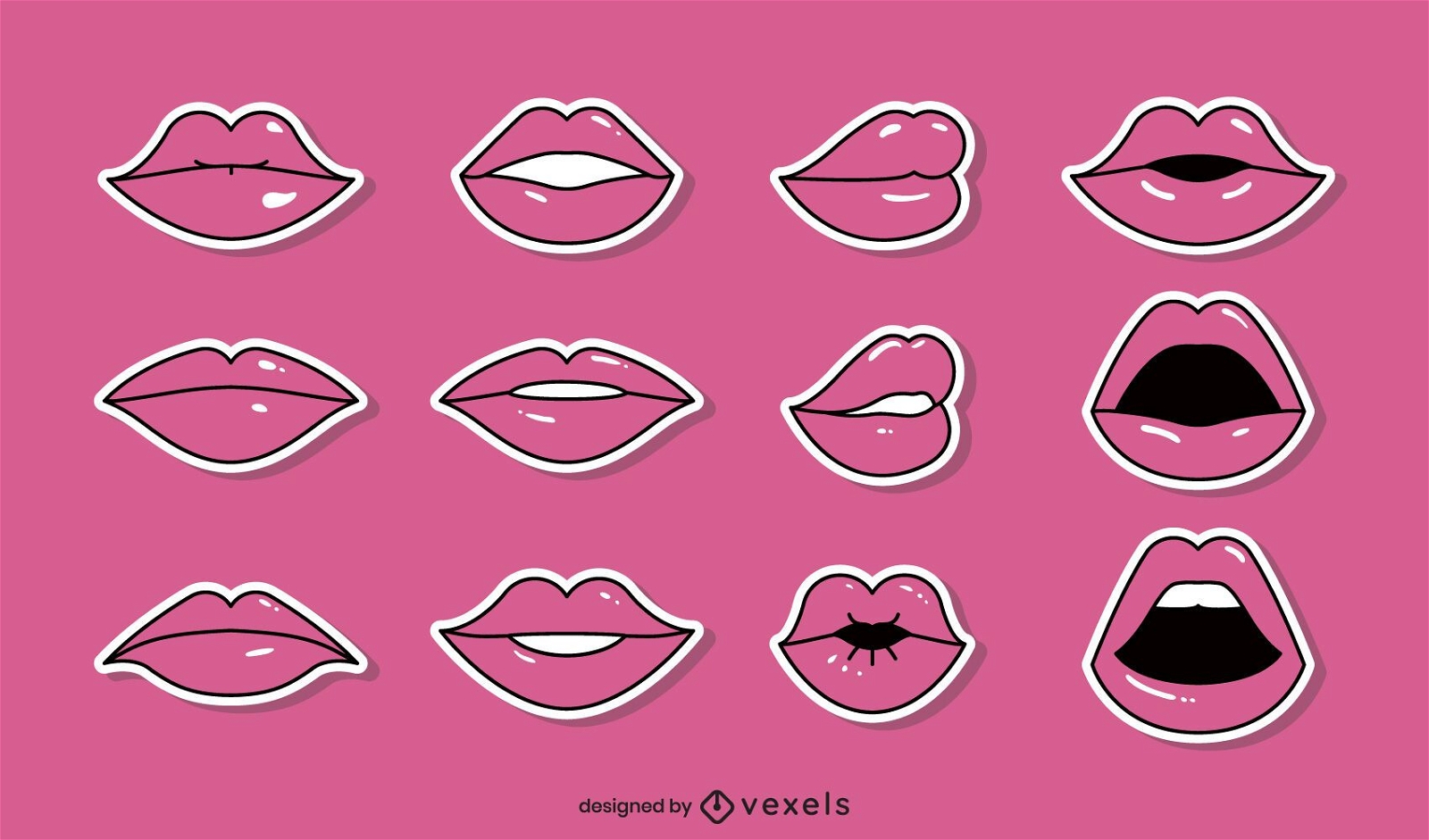 Comic lips vector collection