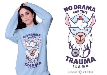 Design de t-shirt de lama para enfermeira