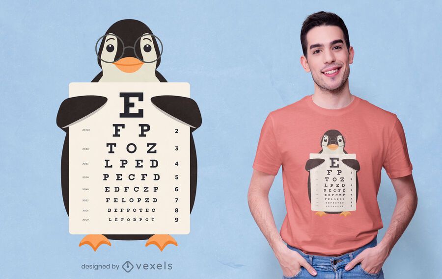 Diseño de camiseta de gráfico ocular de pingüino Diseño de camiseta de gráfico ocular de pingüino