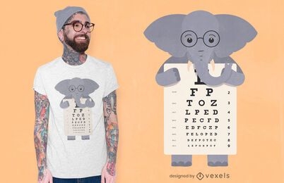 Diseño de camiseta de gráfico ocular de elefante