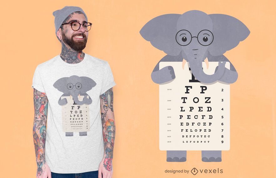 Elephant eye chart t-shirt design Elephant eye chart t-shirt design