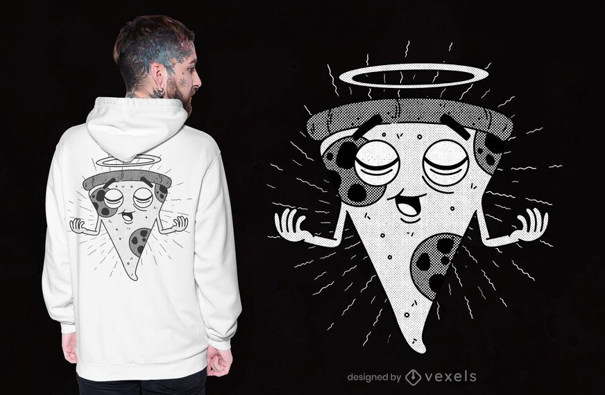 Diseño de camiseta de pizza sagrada. Diseño de camiseta de pizza sagrada.