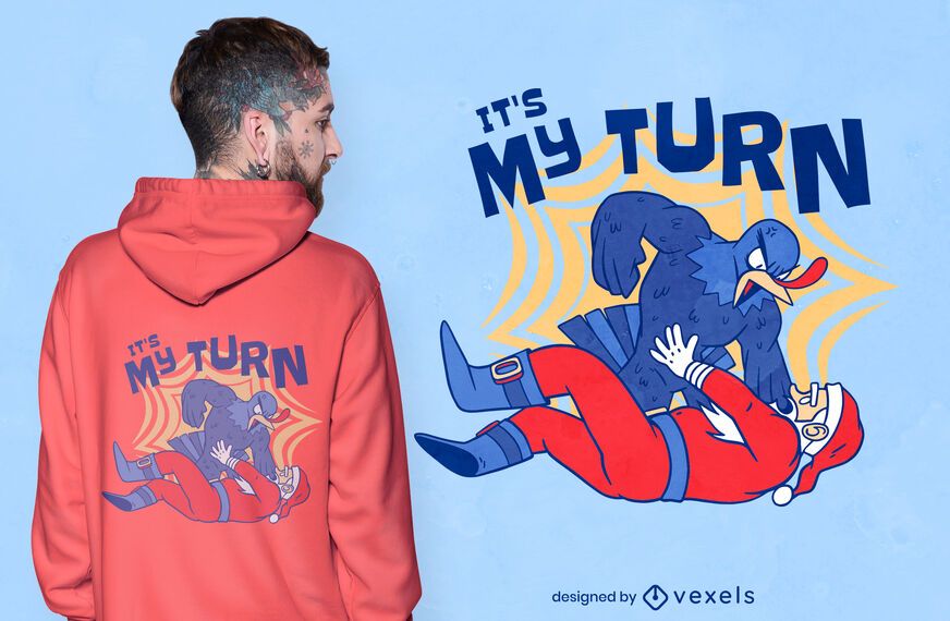 Turkey vs santa t-shirt design Turkey vs santa t-shirt design