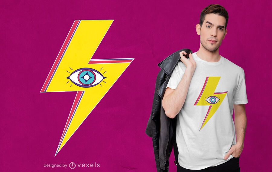 Diseño de camiseta de ojo de perno de iluminación. Diseño de camiseta de ojo de perno de iluminación.