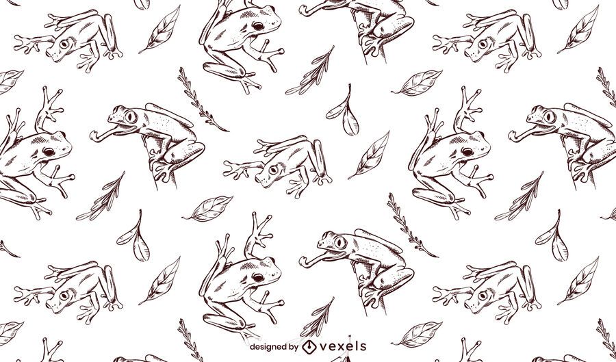 Hand drawn frog pattern design Hand drawn frog pattern design
