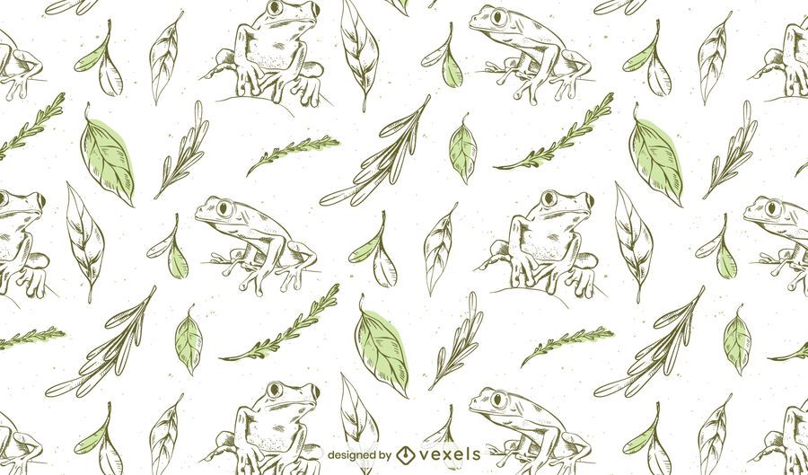 Frogs hand drawn pattern design Frogs hand drawn pattern design