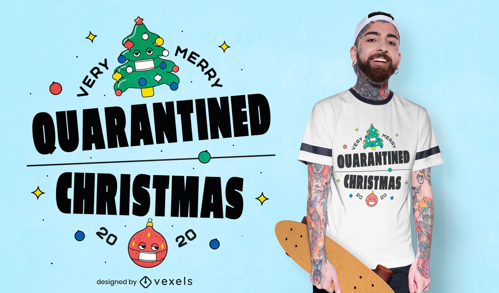 Quarant?ne Weihnachten T-Shirt Design