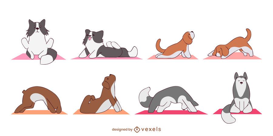 Yoga dogs cute set Yoga dogs cute set