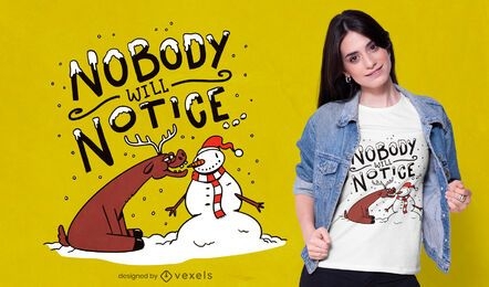 Reindeer & snowman t-shirt design