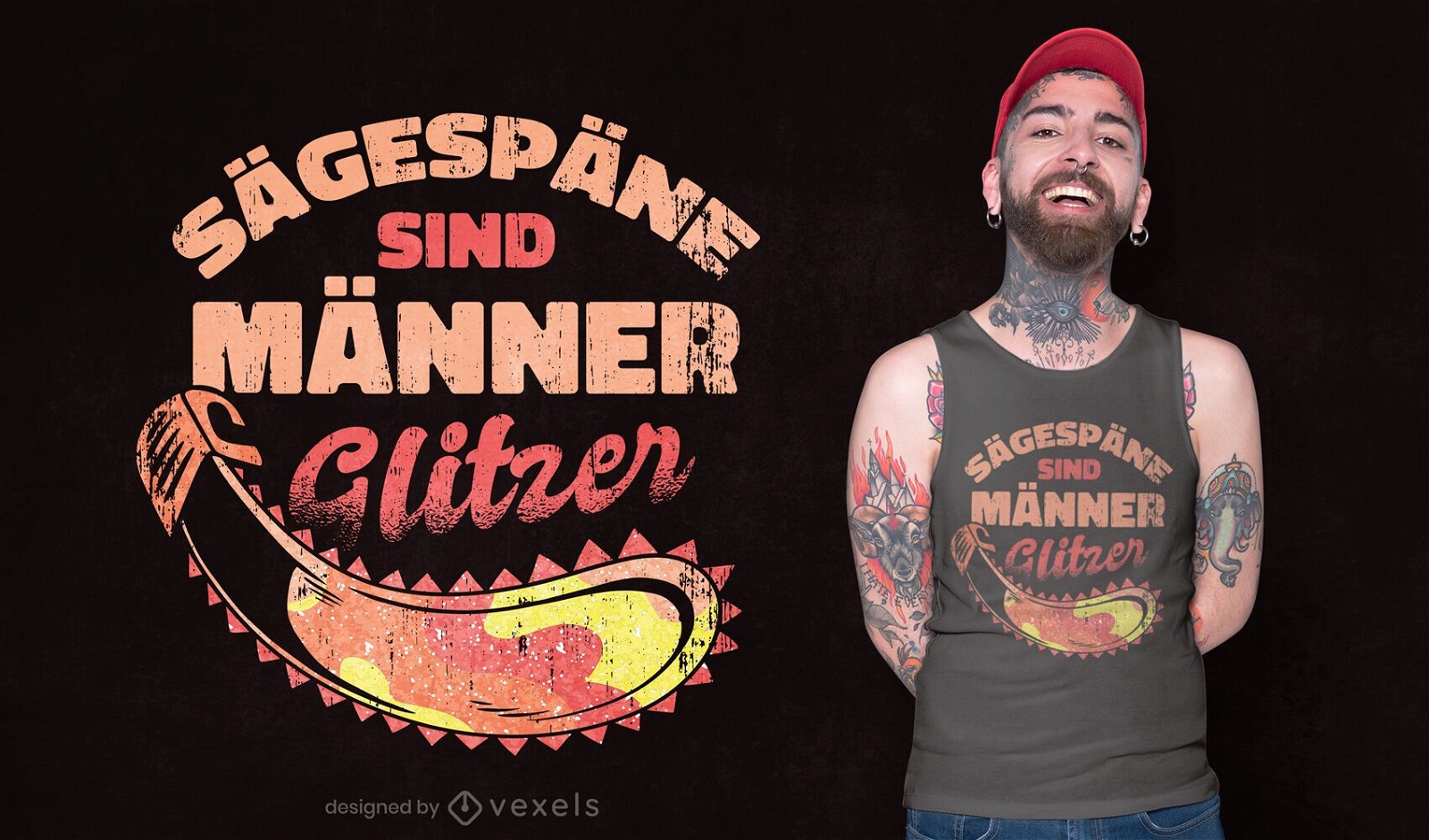 Sägemehl Glitter T-Shirt Design