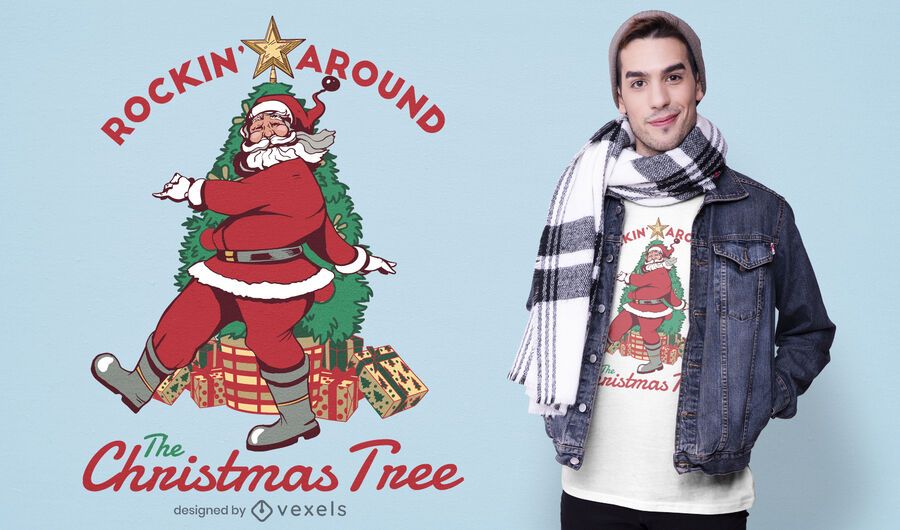 Rockin santa t-shirt design Rockin santa t-shirt design