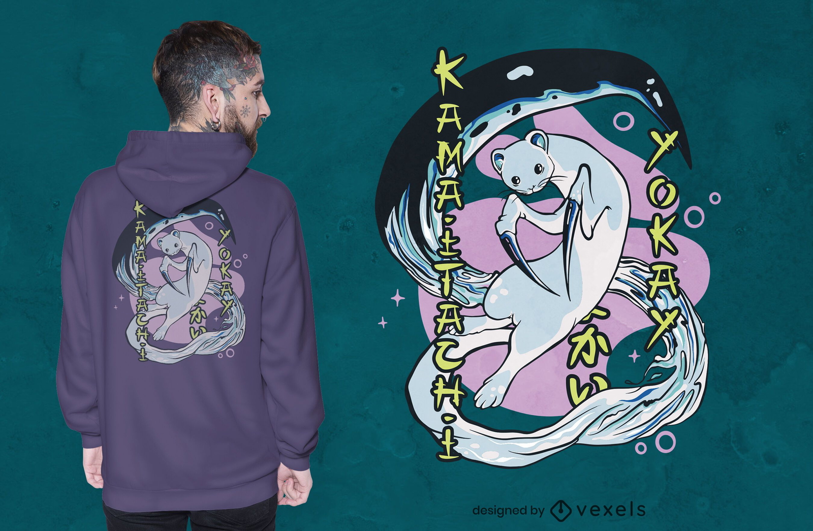 Design de camiseta Kamaitachi yokai