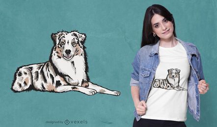 Hund australischer Schäferhund T-Shirt Design