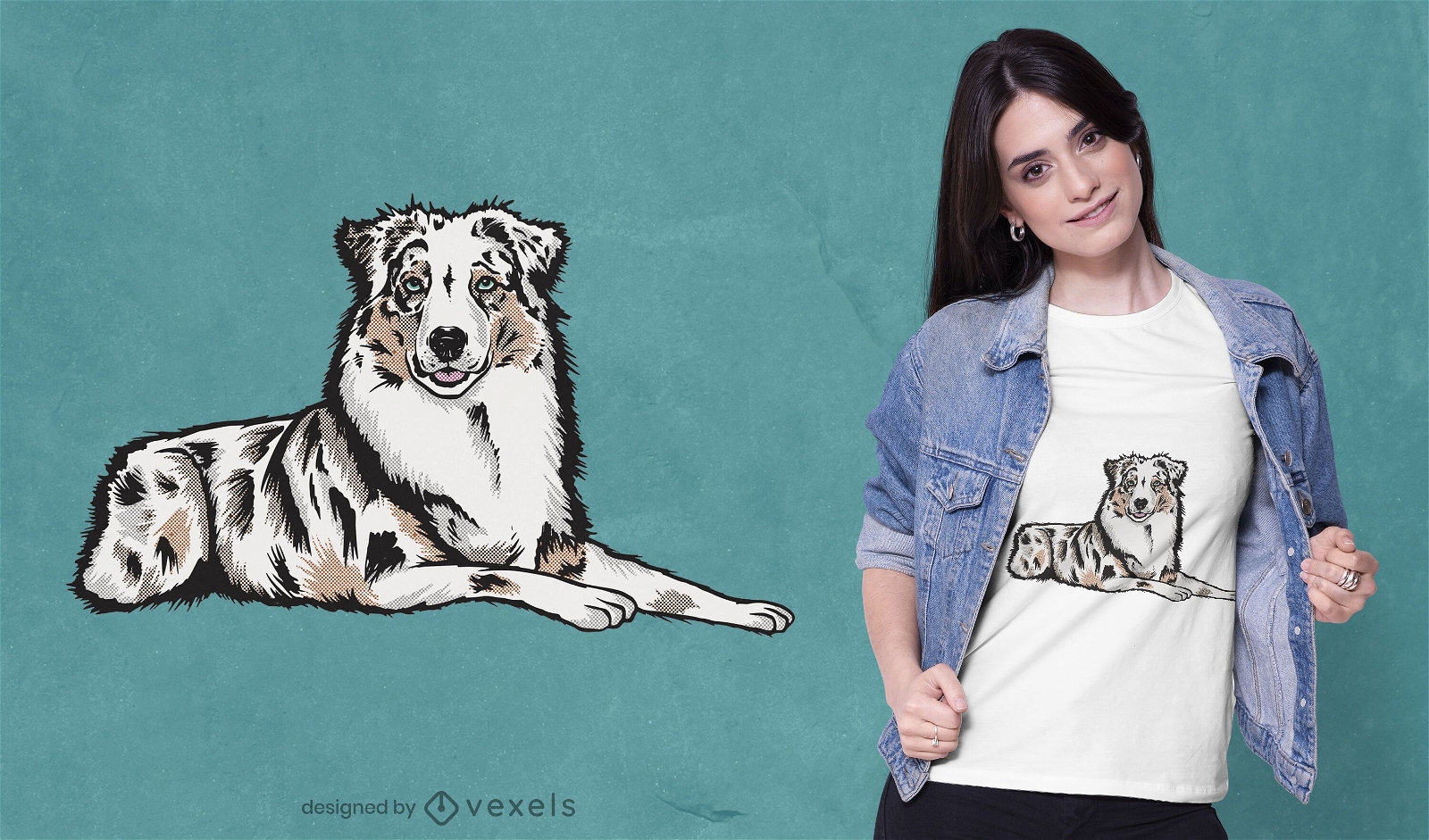 Dog australian shepherd t-shirt design