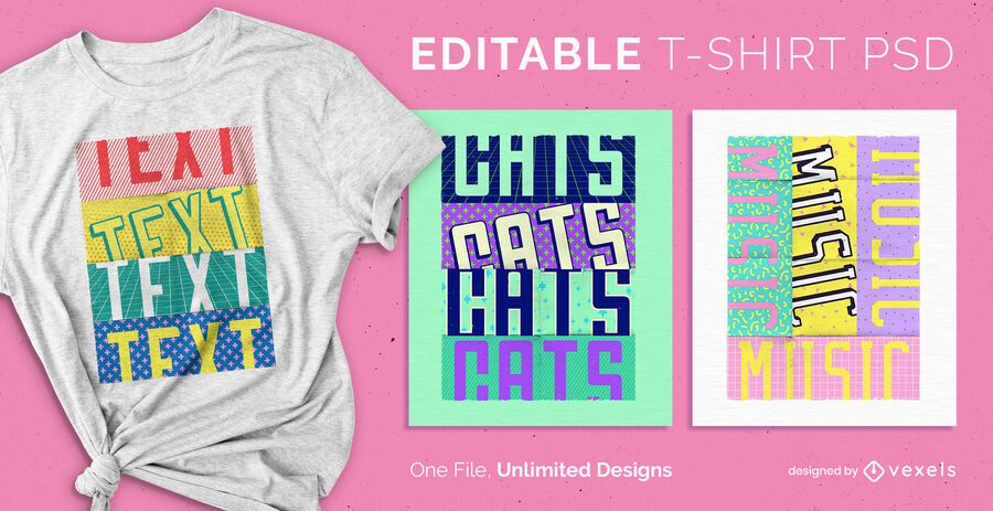 Camiseta escalable pop text psd Camiseta escalable pop text psd