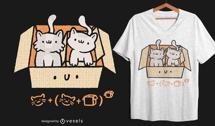 Design de t-shirt da caixa gatinhos