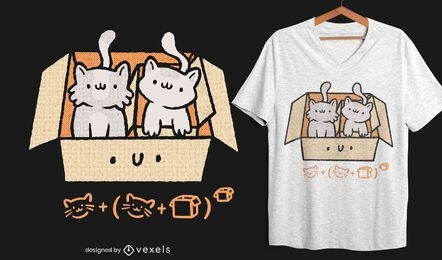Diseño de camiseta box kittens