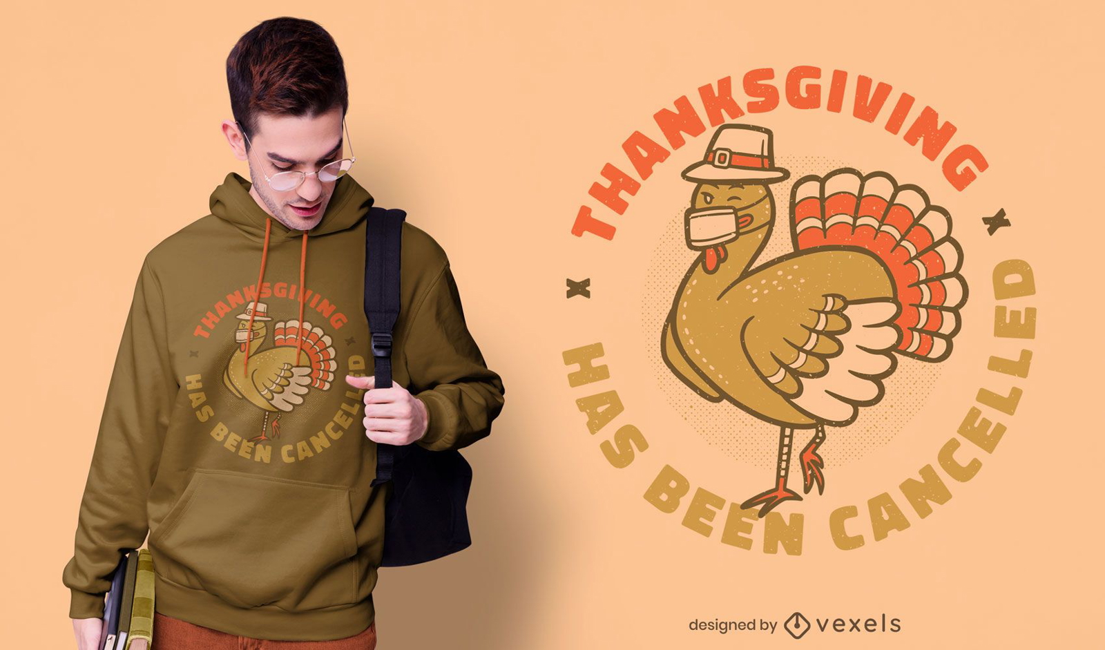 Design de camiseta cancelada para o Dia de Ação de Graças