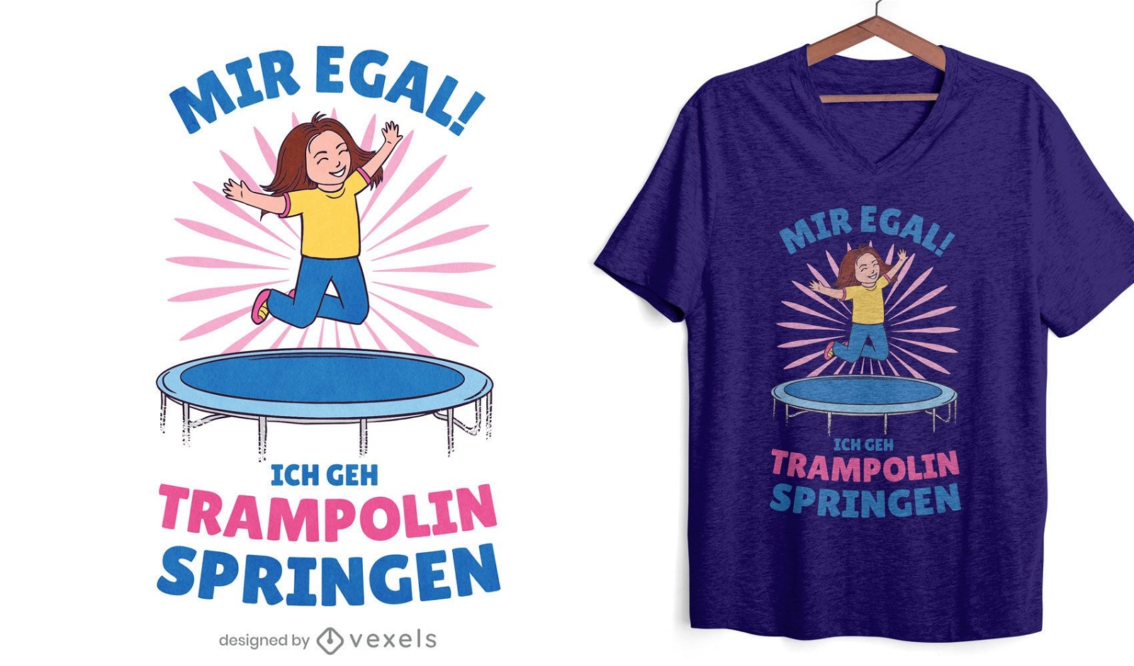 Trampolinsprung-T-Shirt Design