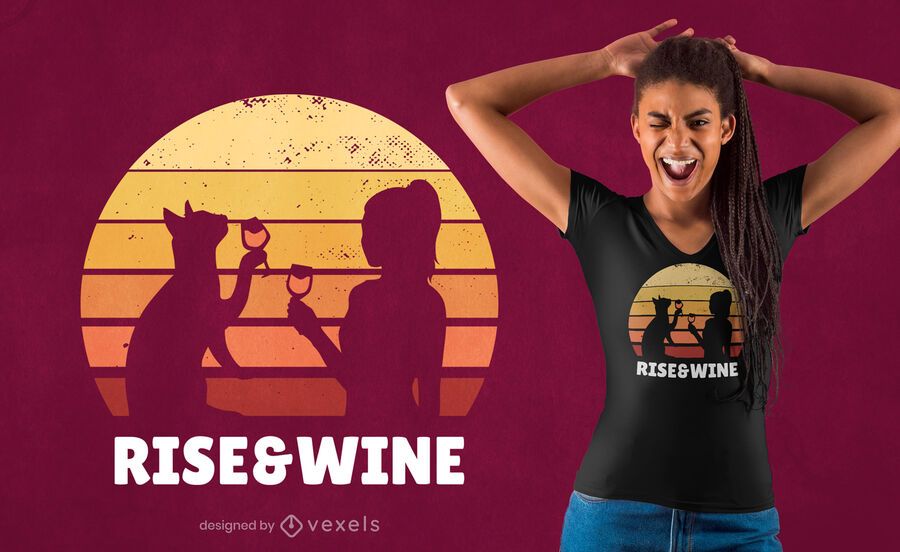 Rise & wine sunset t-shirt design Rise & wine sunset t-shirt design