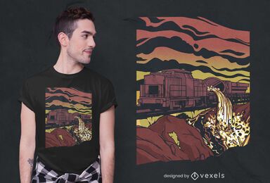 Molten slag train t-shirt design Molten slag train t-shirt design