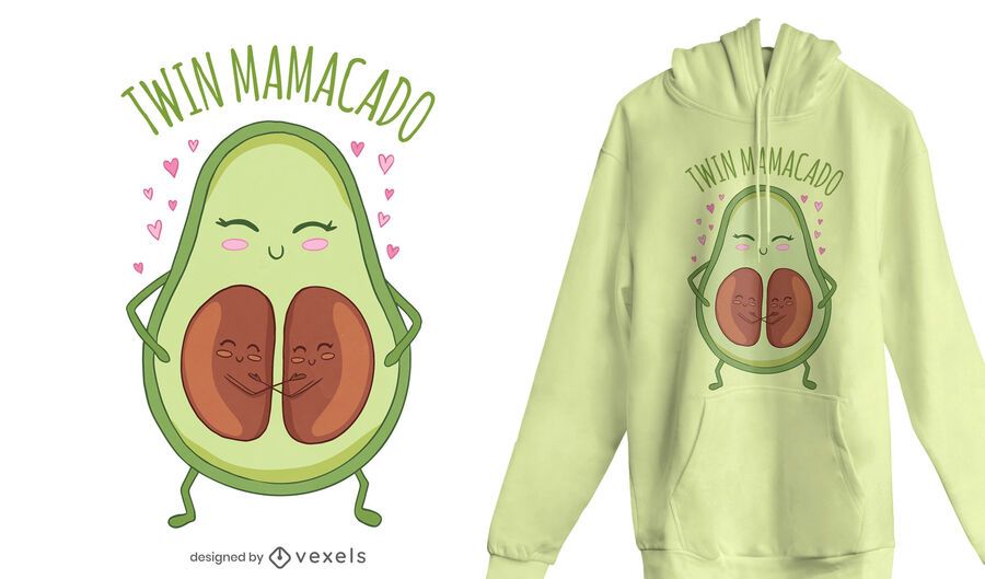 Twin mamacado t-shirt design Twin mamacado t-shirt design
