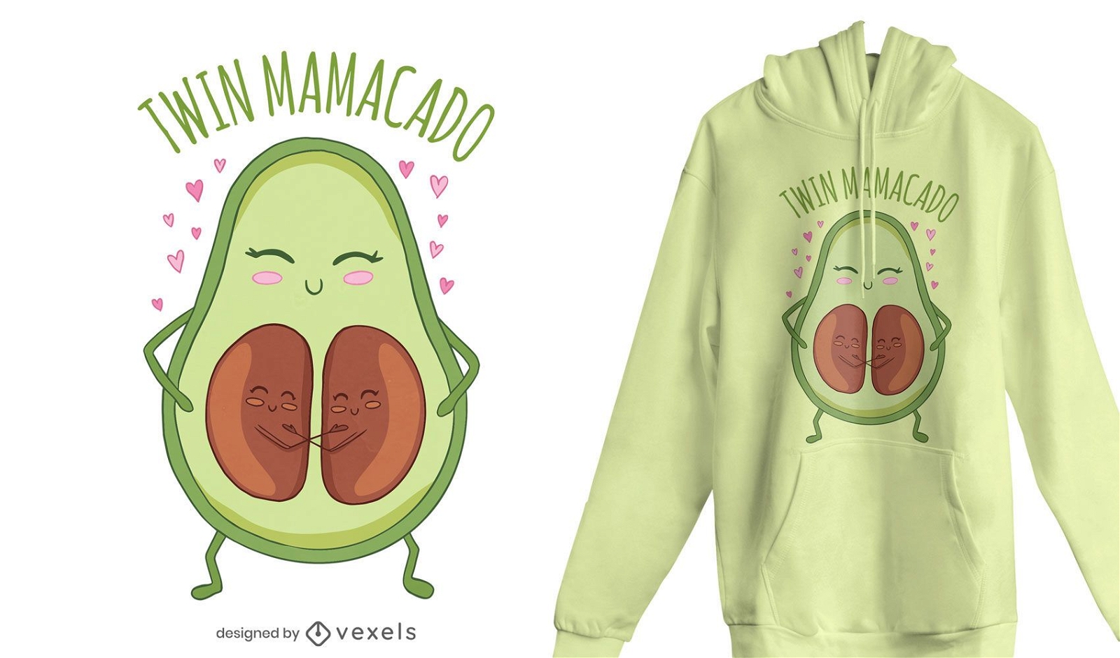 Twin Mamacado T-Shirt Design