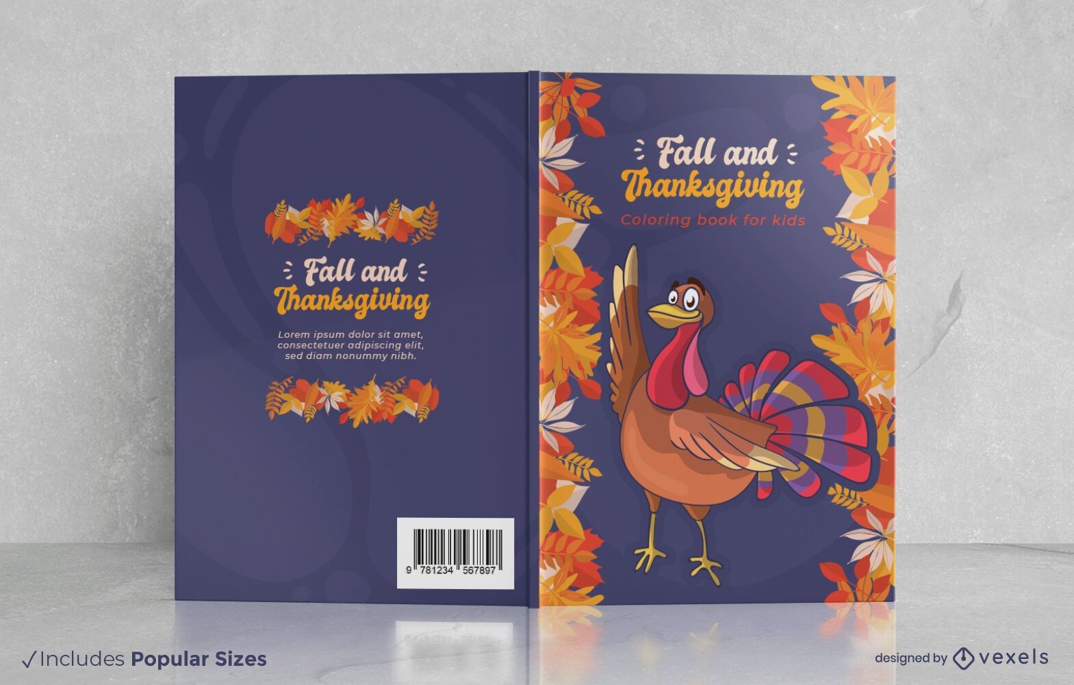 Design da capa do livro outono e ação de graças