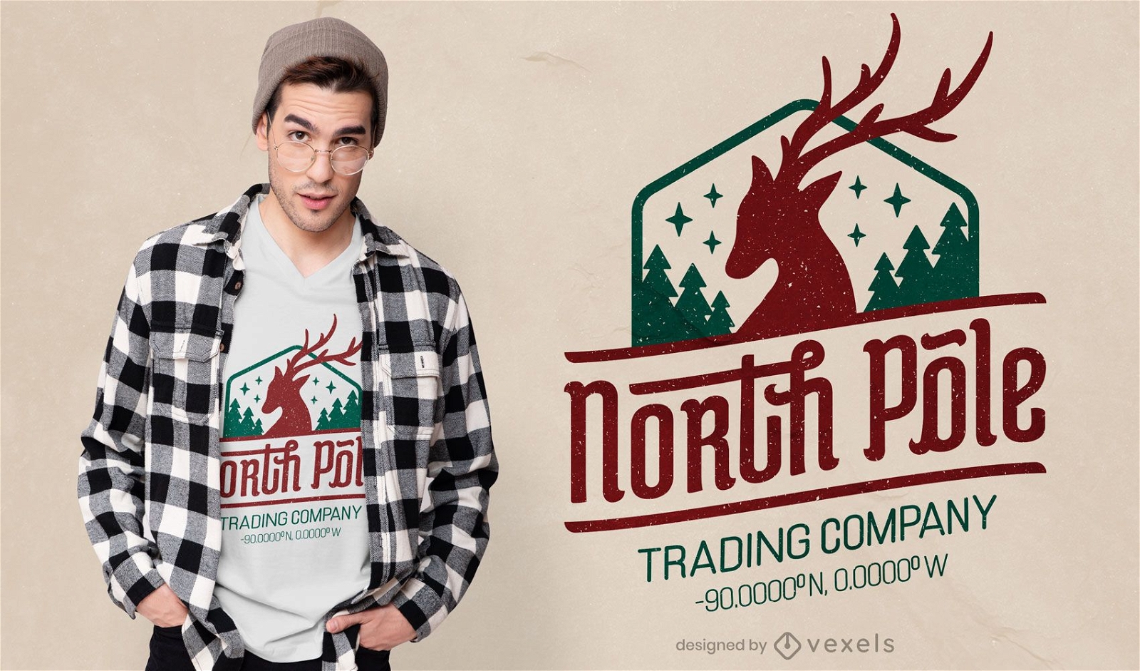 T-Shirt-Design der Nordpol-Handelsfirma