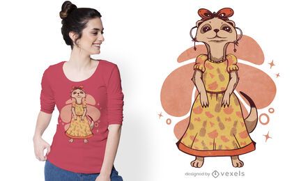Diseño de camiseta femenina suricata.